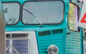 Foodtruck Citroen HY blau Softeis Fahne